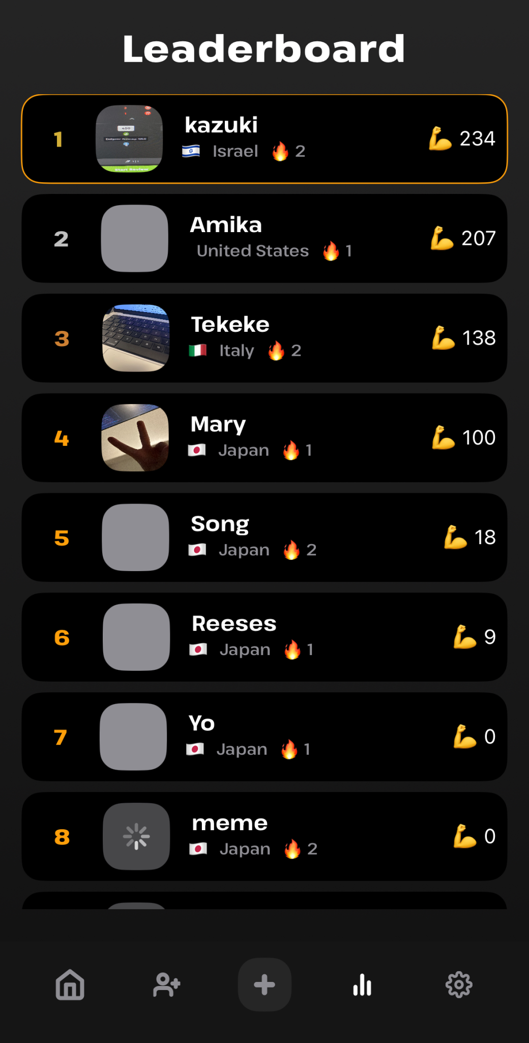 PushupTax Leaderboard Screen